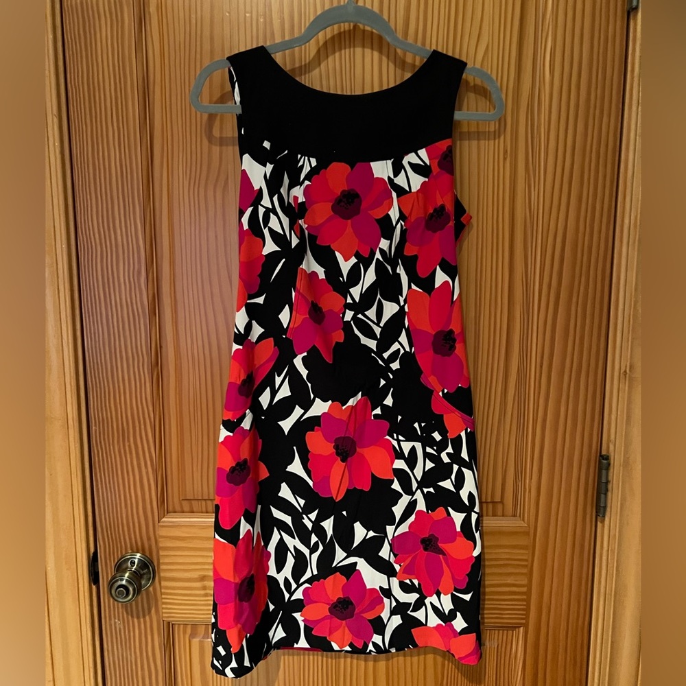 AB Studio Hot Pink Floral Sleeveless Dress
